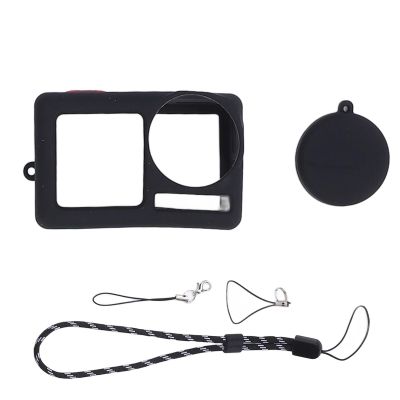 Action 5 Pro Case, Silicone Sleeve, Lens Caps, Wrist Strap, Anti Lost Rope, Protective Frame for Action 5 Pro Action Camera Accessories Kit (Black)