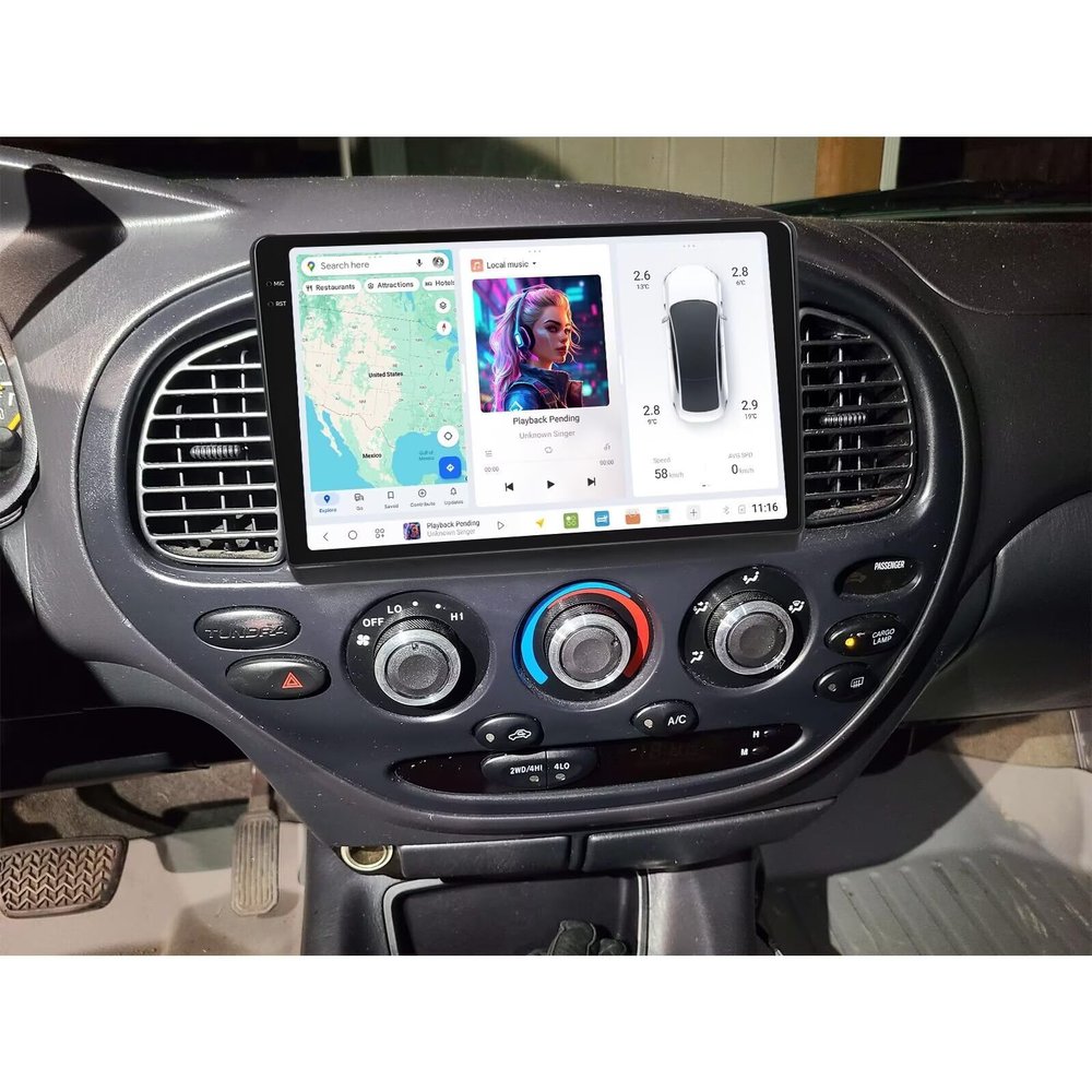 MekedeTech DUDUAUTO DUDU5 Android Screen for Tundra Radio Upgrade 2003-2006 for Sequoia 2003-2007 Android 13 Car Radio 9.5 inch Wireless Carplay Head Unit,8G RAM 128G ROM