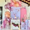 Wedding Bridal Shower Butterfly Flower Chiara Arched Stand Cover Baby Shower Baptismx Birthday Party Background Elastic Fabric(Stand is not Included) (G-4113,78x180cm(2.6x6ft)) view 4