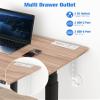 65W Furniture Drawer Outlet, Recessed Outlet with 4 USB Ports & 2 AC Outlets, Recessed Power Strip for Home, Office, 14 AWG-10FT Spring Cord(White) view 2
