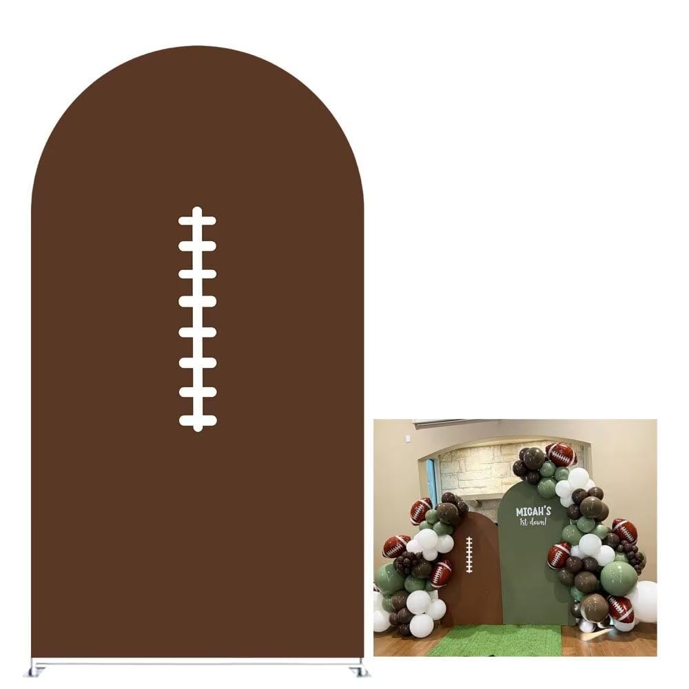 Aerdce Sports Theme Arch Backdrop Cover American Football Stretchy Arched Stands Covers for Boys Birthday Baby Shower Party Supplies (No Stand!)