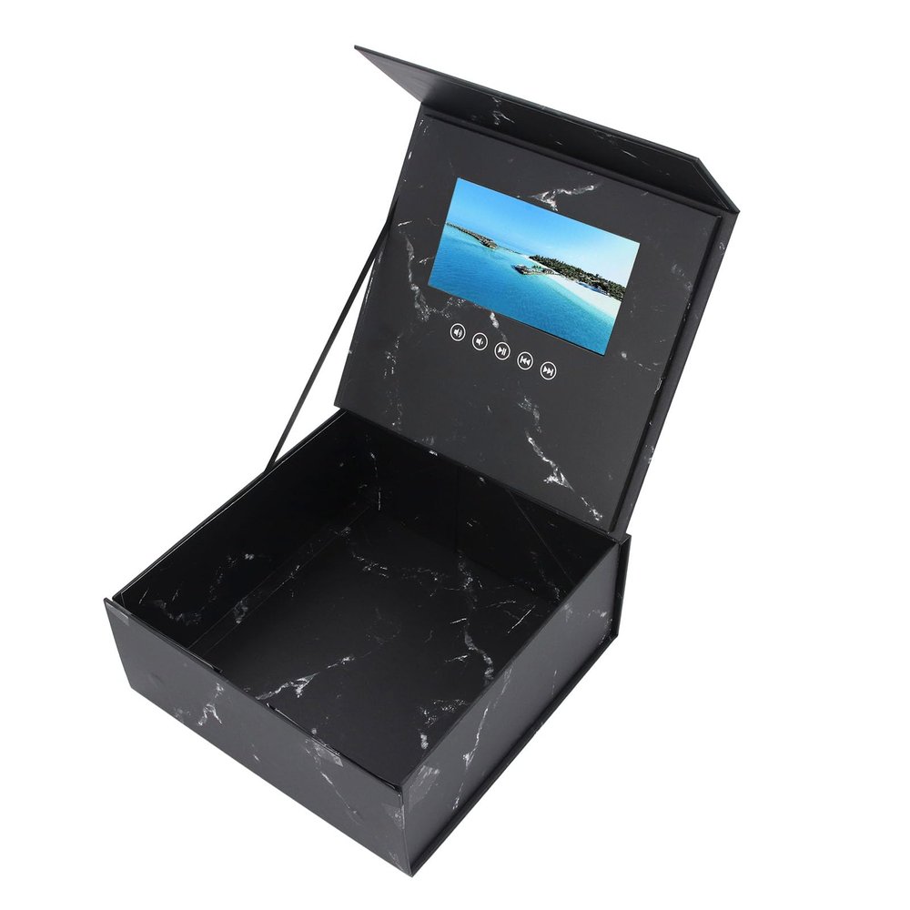 7 Inch LCD Video Greeting Card Electronic Present Box with Digital Display for Wedding Anniversary Birthday Custom Message Interactive Multimedia Gift Brochure Invitation