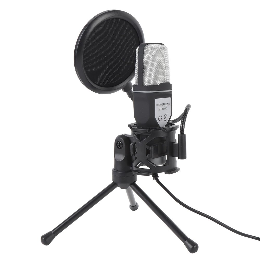 GOWENIC Gaming Microphone, USB Condenser Gaming Microphone with RGB Light, Noise Reduction, Plug and Play, Desktop Wired Computer Mic for Streaming Podcast Studio