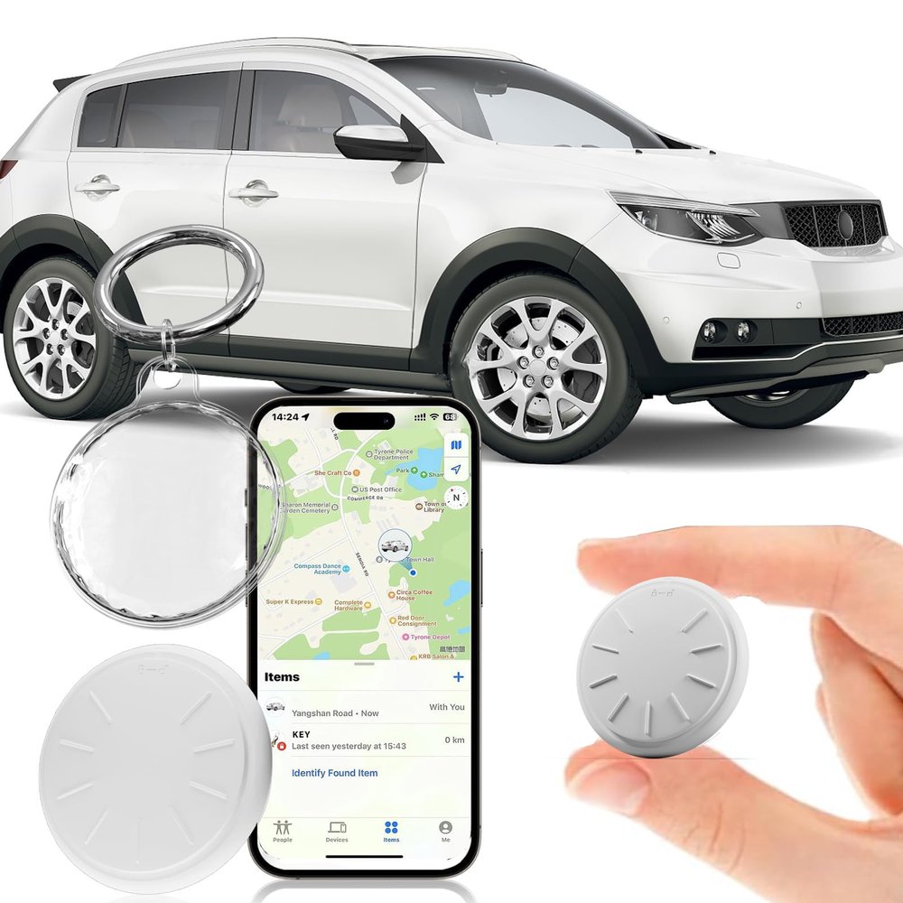 Hongtop H GPS Tracker for Vehicles, 1PCS Mini GPS Tracking with Waterproof Case, Car GPS Tracker Work with Find My (iOS Only), No Monthly Fee