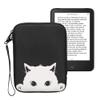 kwmobile Neoprene e-Reader Pouch Size 6" eReader - Universal eBook Sleeve Case with Zipper, Wrist Strap - Black/White view 1