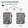 kwmobile Case Compatible with Pocketbook Verse/Verse Pro/Verse Color/Vivlio Light/Light HD - PU Leather Cover with Magnetic Closure, Strap, Front Pocket - Library Motto Multicolor view 4