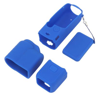 Tomantery Action Camera Protective Case Cover, Comfortable Grip Silicone Easy Installation Action Camera Screen Protector Sleeve Full for Vlogging (Blue)