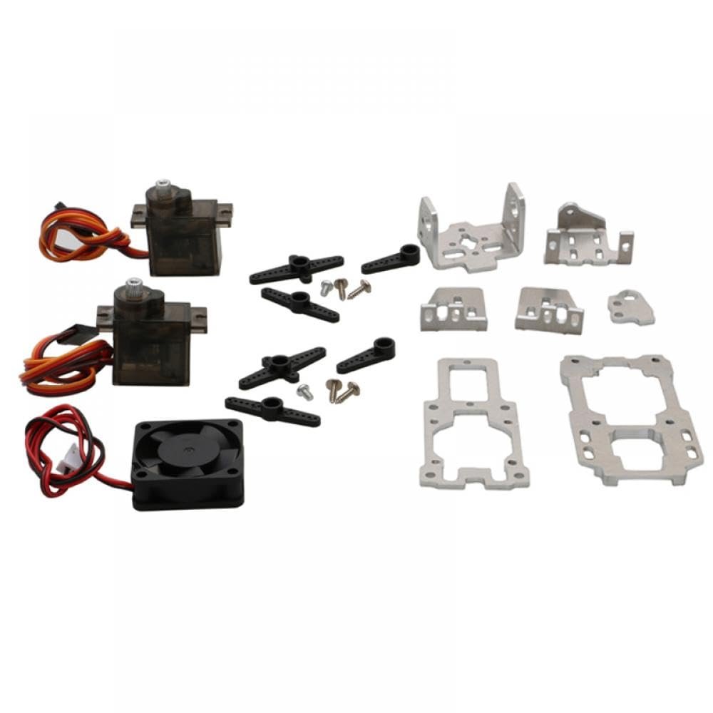 Dual Axle Bracket With Cooling Fan Compatible With O3 Camera 1Set 4.8-5V 9G Servo Pan Tilt Mount Stand Compatible With FPV Drones(WITH 2PCS SERVO)