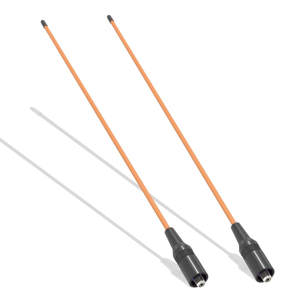 2 Pack RH771 Antenna GMRS Tri-Band 15.35in 155/462MHz U/V Dual Band SMA-Female High Gain Antenna Coil Loaded 2.15dBi for 5RM Radio Accessories (Orange)