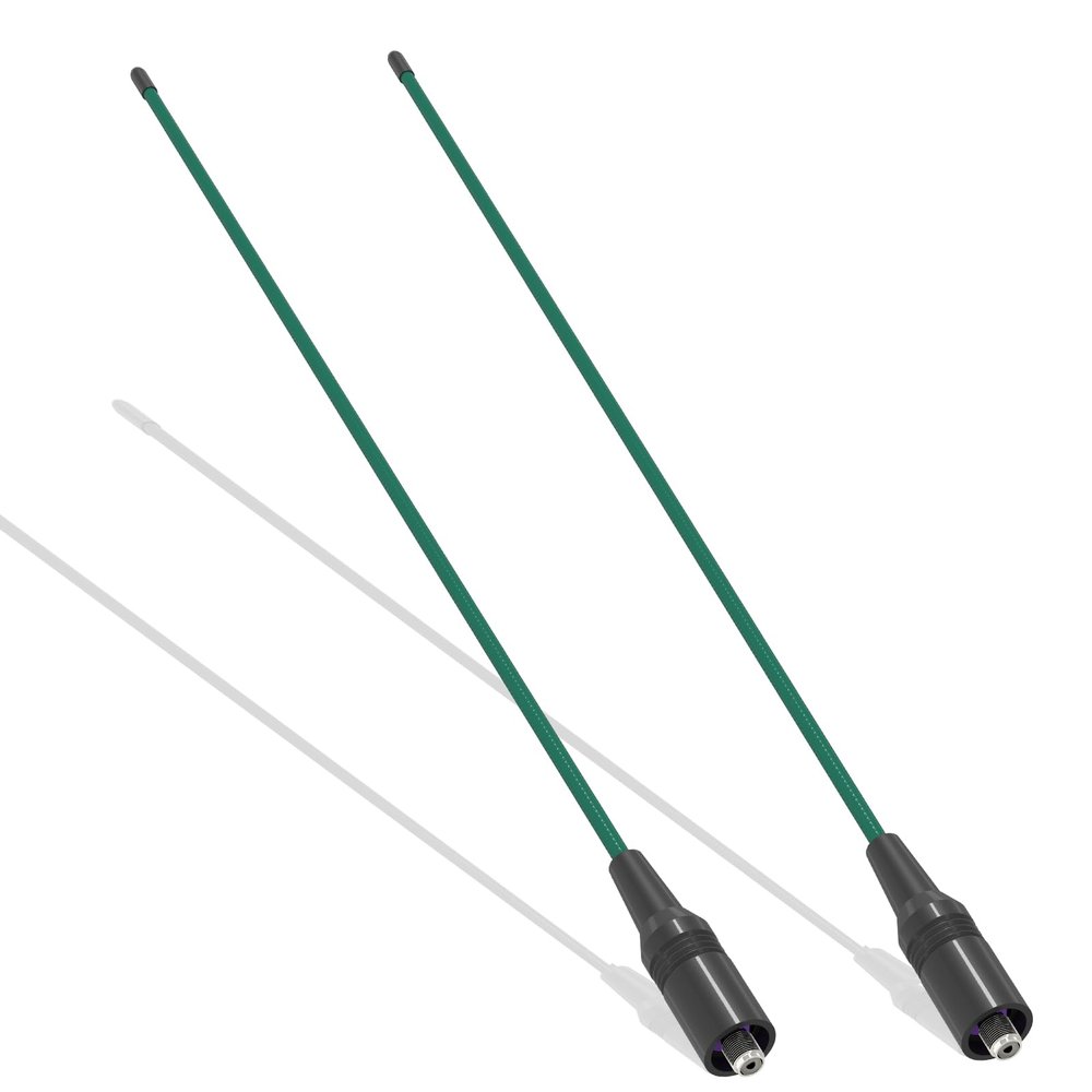 2 Pack RH771 Antenna GMRS Tri-Band 15.35in 155/462MHz U/V Dual Band SMA-Female High Gain Antenna Coil Loaded 2.15dBi for 5RM Radio Accessories (Green)