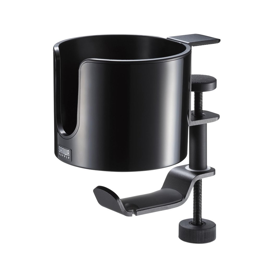 Sanwa Supply PDA-STN76BK Bag Hanger with Drink Holder