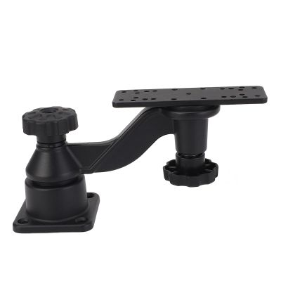 6in Swing Arm Mount, Marine Grade Aluminum Horizontal Base, 360 Rotation, Bent Swing Arm Mount for Fish Finders Chartplotters