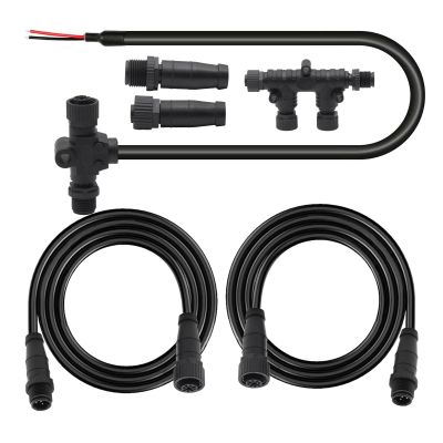 HangTon NMEA 2000 Network Starter Kit, Backbone Drop Cable, Terminator, T-Connector, Power Leads for Lowrance, Garmin, Airmar, Maretron, Raymarine, Simrad, Navico, Humminbird Marine Boat Sensor