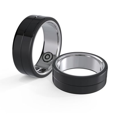 JIMIMAX Smart Ring, Health Tracking for Sleep, Steps, Heart Rate, Blood Oxygen, with Ring Loacation (Black, 11#)