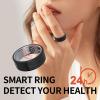 JIMIMAX Smart Ring, Health Tracking for Sleep, Steps, Heart Rate, Blood Oxygen, with Ring Loacation (Black, 11#) view 2