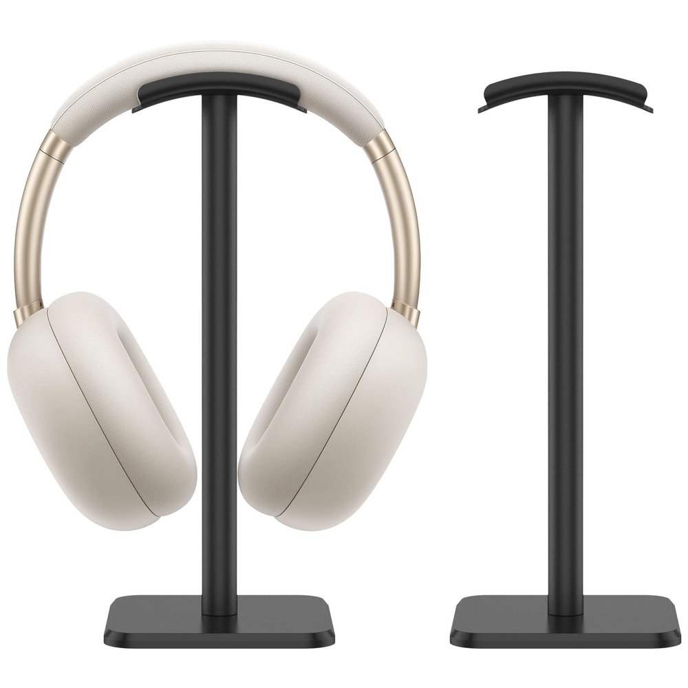 2 Pcs Headphone Stand Headset Holder Removable Headphone Holder Stable Space Saving Headphone Stand for Desk Practical Headphone Rack for Home Office Black