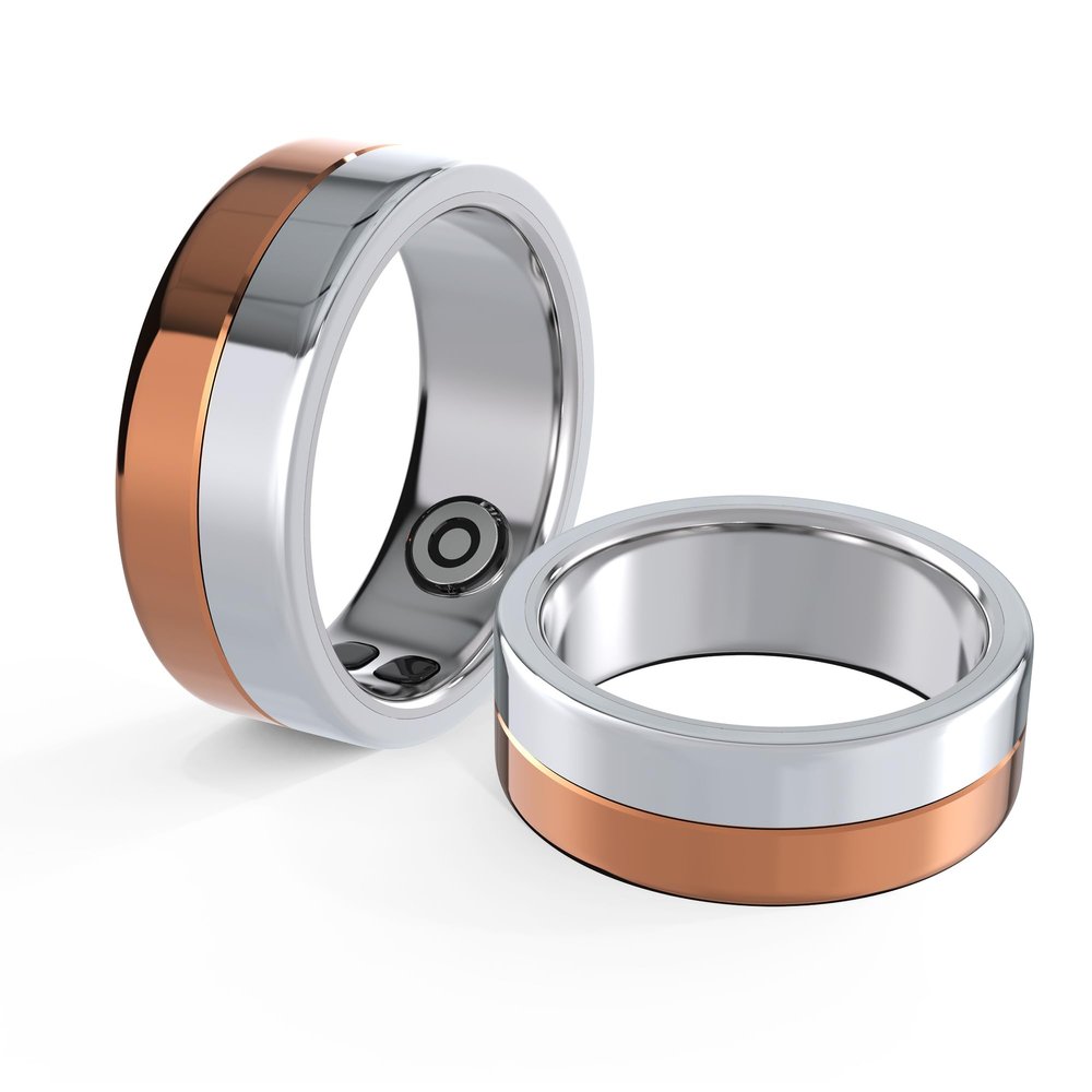 JIMIMAX Smart Ring, Health Tracking for Sleep, Steps, Heart Rate, Blood Oxygen, with Ring Loacation (Rose Gold, 9#)