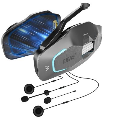 SolaMr X10 Motorcycle Helmet Bluetooth Headset Speakers Headphone, Ski Helmet Intercom Integrated Mesh Communication System Support 10 Riders with Bluetooth 5.1, Noise Cancellation, FM Radio, Sliver