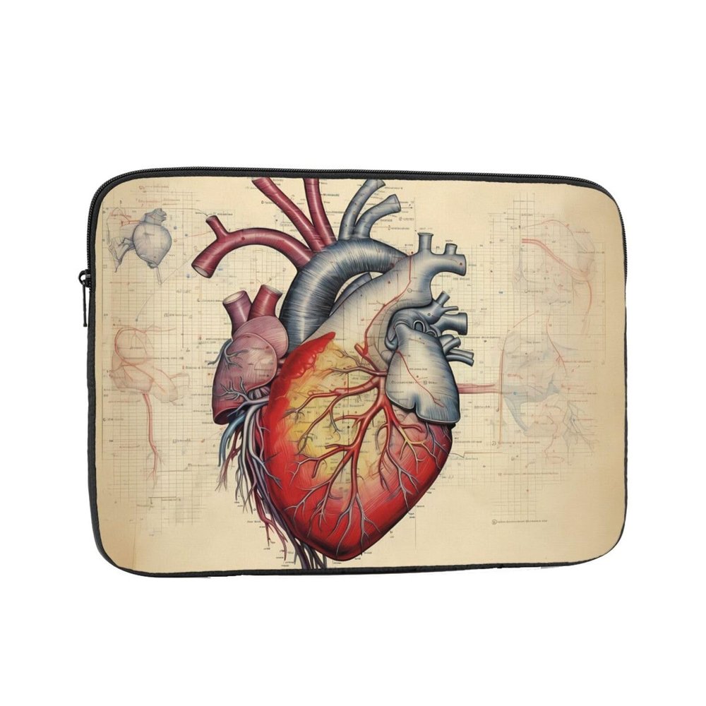 WHJSHOP Human Anatomy Heart Chart Picture Laptop Case - Shockproof Portable Laptop Sleeve Bag for Men and Women Business Travel, School, and Office Daily Use