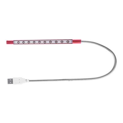 ARTIBETTER USB Metal Led Night Lamp with Flexible Gooseneck Brightness Modes Eye-Caring Design for Desk Bedside and Outdoor Use Red