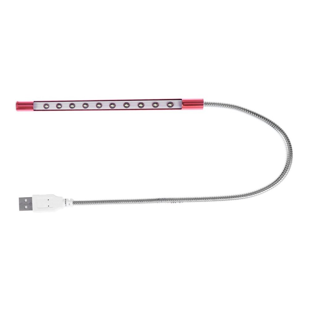 ARTIBETTER USB Metal Led Night Lamp with Flexible Gooseneck Brightness Modes Eye-Caring Design for Desk Bedside and Outdoor Use Red