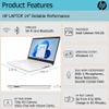 HP 14 inch Laptop with Microsoft 365 & Wireless Earbuds  Ultralight & Compact  Intel 4-Core Processor  8GB RAM  128GB External & 64GB Onboard & 1TB Cloud Storage  HD Display  Windows 11  White view 2