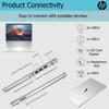 HP 14 inch Laptop with Microsoft 365 & Wireless Earbuds  Ultralight & Compact  Intel 4-Core Processor  8GB RAM  128GB External & 64GB Onboard & 1TB Cloud Storage  HD Display  Windows 11  White view 3