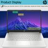 HP 14 inch Laptop with Microsoft 365 & Wireless Earbuds  Ultralight & Compact  Intel 4-Core Processor  8GB RAM  128GB External & 64GB Onboard & 1TB Cloud Storage  HD Display  Windows 11  White view 4