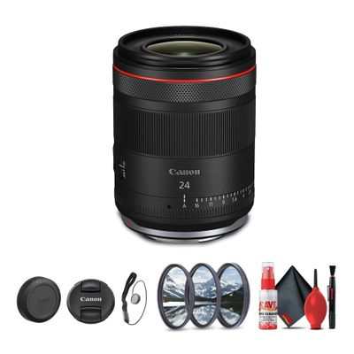 Canon RF 24mm f/1.4 L VCM Wide-Angle Lens (Canon RF) (6907C002) + Lens Filter Kit + Cleaning Kit + Lens Cap