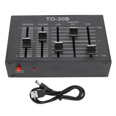3 Band Equalizer, 20Hz-20Khz High Medium Low EQ Stereo Equalizer Channel Digital