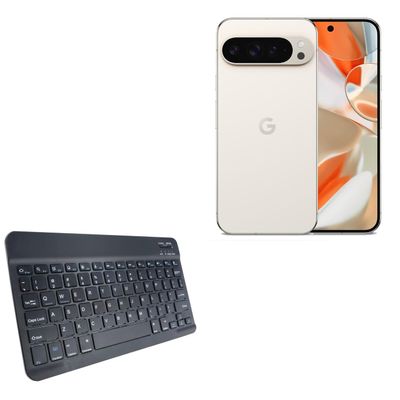 BoxWave Keyboard Compatible with Google Pixel 9 Pro XL - SlimKeys Bluetooth Keyboard, Portable Thin with Chiclet-Style Keys - Jet Black