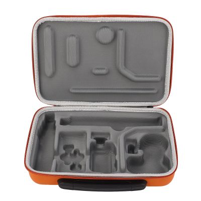 Action Camera Protective Storage Bag, Portable Shock Absorbing Carrying Case for Action Camera 5Pro 4 3, Water Resist, Soft Dividers for Accessories Storage (Orange)