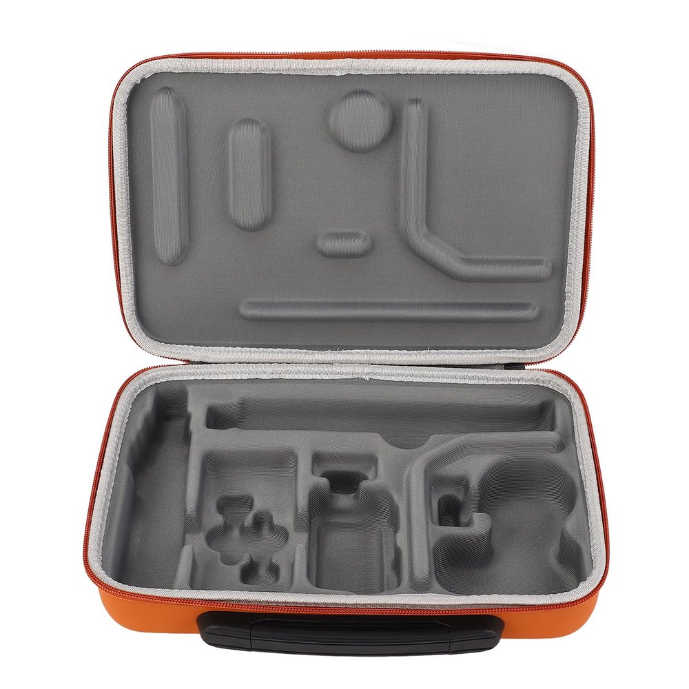 Action Camera Protective Storage Bag, Portable Shock Absorbing Carrying Case for Action Camera 5Pro 4 3, Water Resist, Soft Dividers for Accessories Storage (Orange)