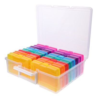 MERRYHAPY Classified Photo Storage Case Organizer for Pictures Postcards and Craft Items Durable Multi-color Design Portable Storage for Cards and Accessories