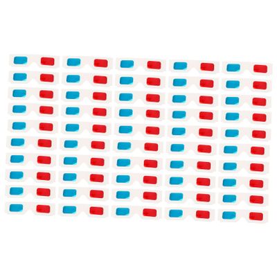 Housoutil 100pcs Blue and Red Cardboard Glasses for Movies Theater Glasses Disposable