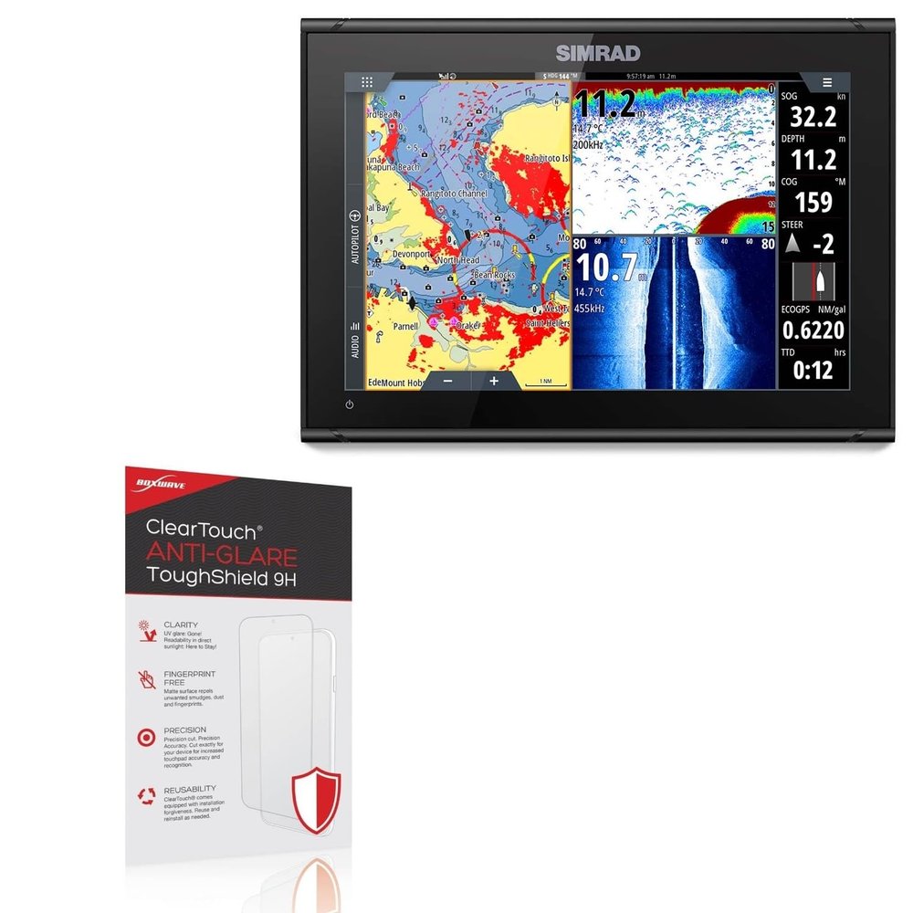 BoxWave Screen Protector Compatible with Simrad GO7 XSR - ClearTouch Anti-Glare ToughShield 9H (2-Pack), Anti-Glare 9H Tough Flexible Film Screen Protector
