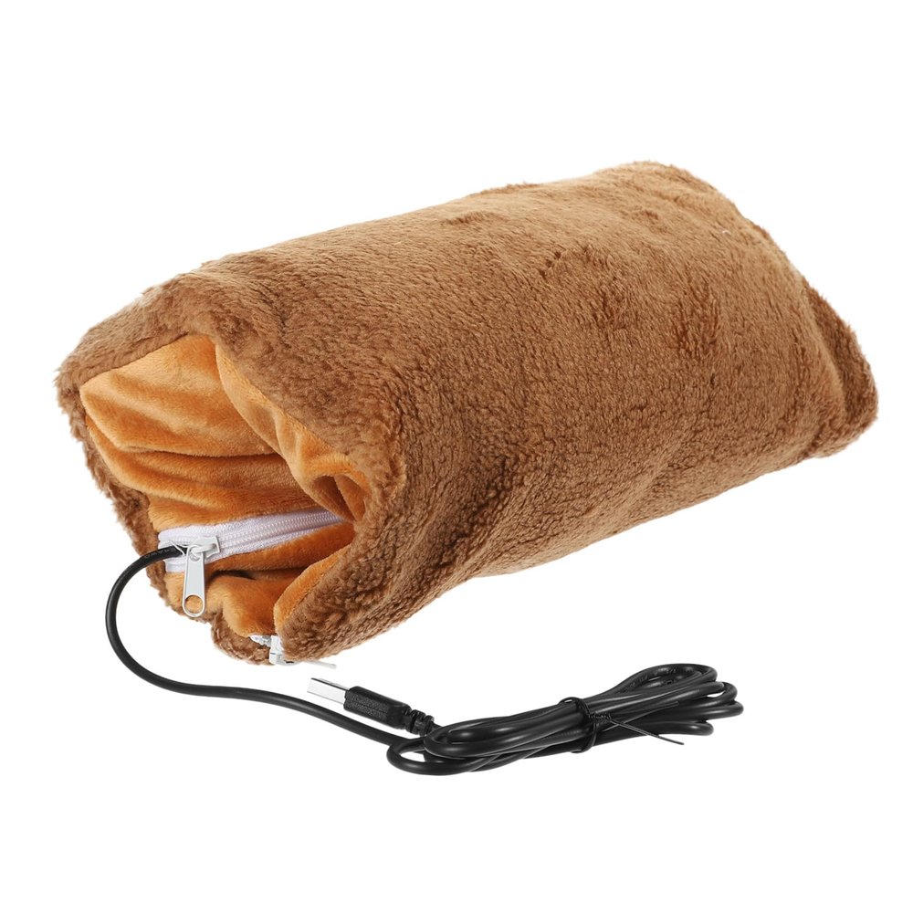 DirectNine Basics 1pc USB Hand Warmer Hand Warmers Slippers Portable Bottle Warmer Hand Warmers Reusable Gloves Hot Women Men Warm Fingerless Gloves Puffer Vest Women Hands Bag Flannel Brown