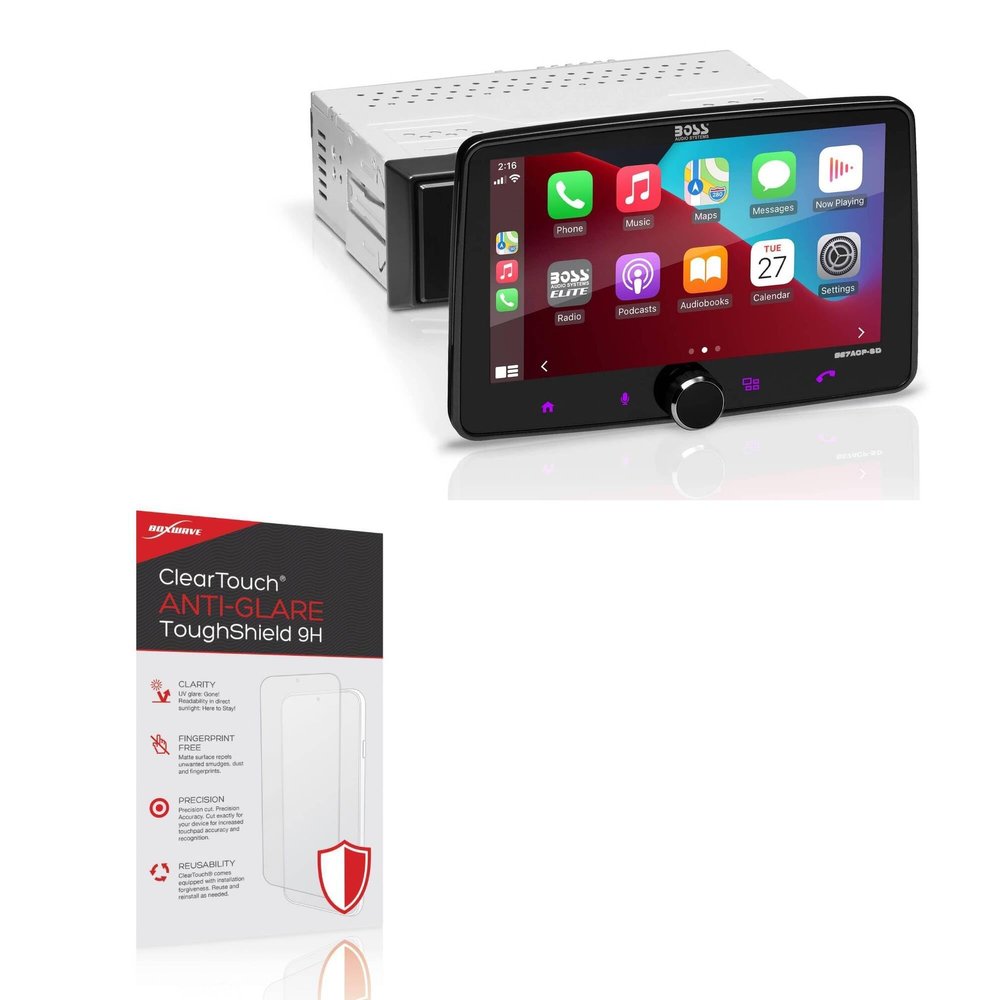 BoxWave Screen Protector Compatible with BOSS Audio BE7ACP-SD - ClearTouch Anti-Glare ToughShield 9H (2-Pack), Anti-Glare 9H Tough Flexible Film Screen Protector