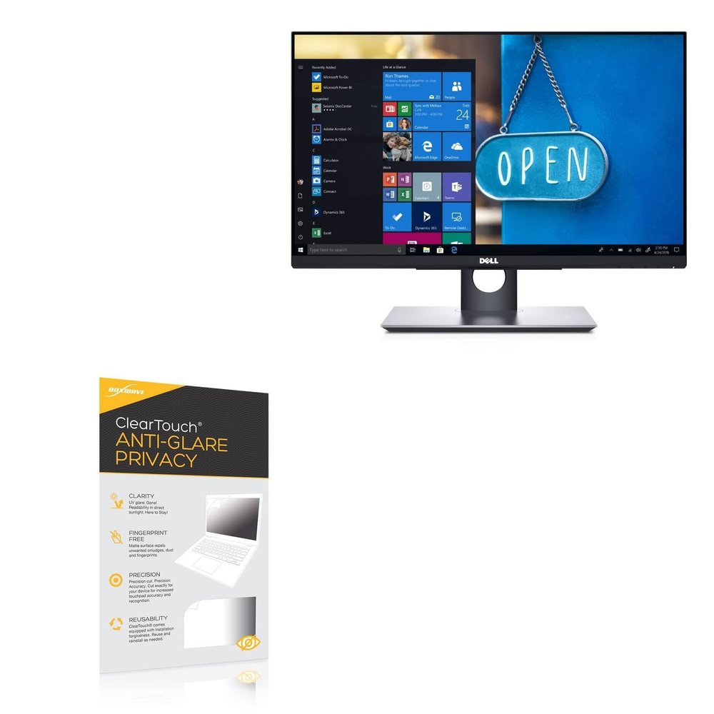 BoxWave Screen Protector Compatible With Dell P2418HT (23.8 in) - ClearTouch Anti-Glare Privacy (2-Pack), Privacy Screen Protector Flexible Film Anti-Glare