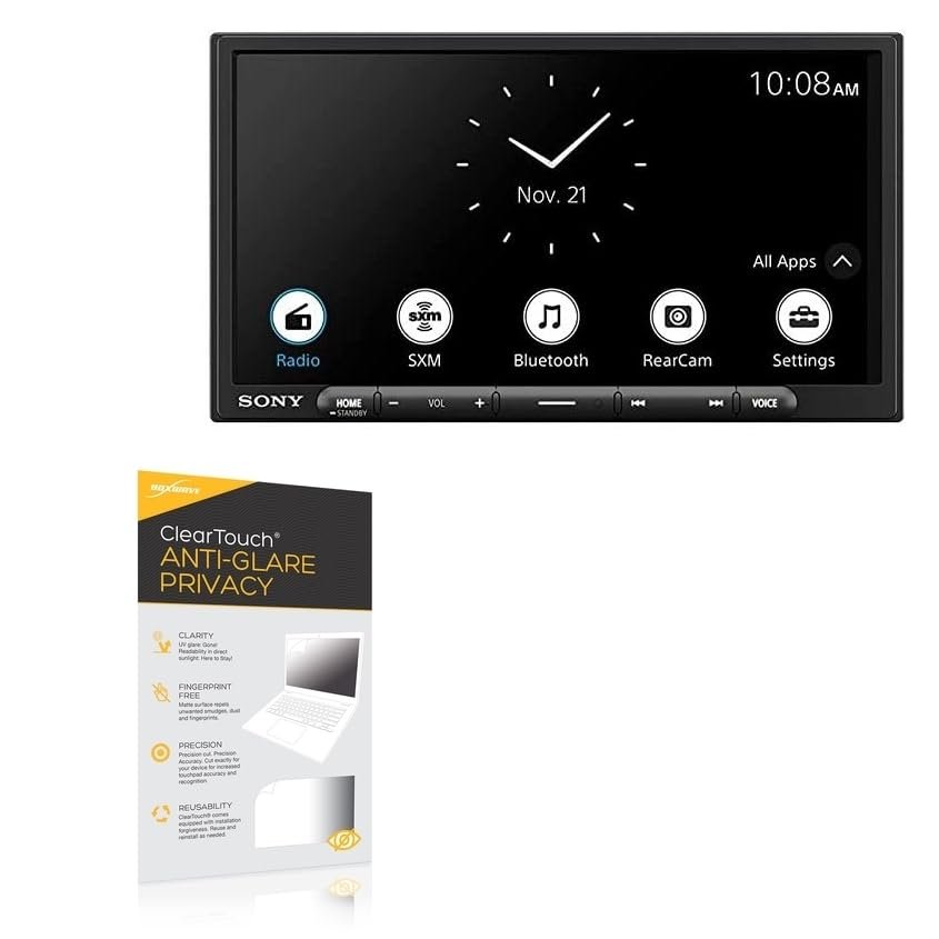 BoxWave Screen Protector Compatible with Sony XAV-AX4000 - ClearTouch Anti-Glare Privacy (2-Pack), Privacy Screen Protector Flexible Film Anti-Glare