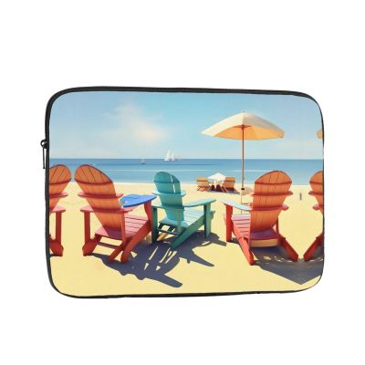 Beach Chairs and Scenery Laptop Case, Computer Case Laptop Gifts for Men Women for Travel Abroad