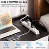 10 Ft Power Strip Surge Protector with USB Ports, Flat Plug Extension Cord, 5 AC Outlets and 3 USB Charging Ports, Wall Mountable for Home, Office, Dorm view 2
