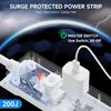 10 Ft Power Strip Surge Protector with USB Ports, Flat Plug Extension Cord, 5 AC Outlets and 3 USB Charging Ports, Wall Mountable for Home, Office, Dorm view 3