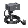 Desk Clamp Power Strip 4AC Outlet 2USB-C Ports,2 USB-A Ports,Desktop Tube Edge Mount Outlet Under Desk Table Leg Widely Spaced Surge Protector Outlet Station,6.6ft Heavy Duty Plug and Cord. view 1