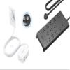 Bundle - 2 Items: 360 Rotating Flat Plug Extension Cord Surge Protector 6ft & 13 Outlets Surge Protector Power Strip view 1