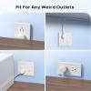 Bundle - 2 Items: 360 Rotating Flat Plug Extension Cord Surge Protector 6ft & 13 Outlets Surge Protector Power Strip view 4