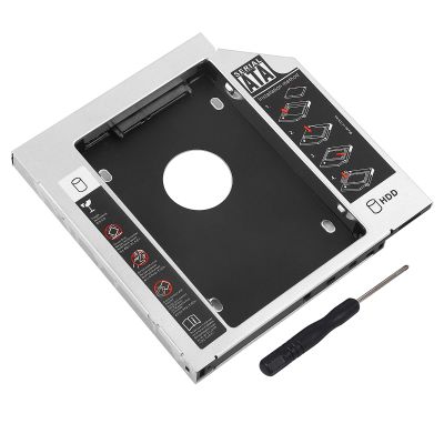 12.7Mm Aluminum SSD Enclosure for Laptops - Noise Absorbing Holder - Boot Support - Silver