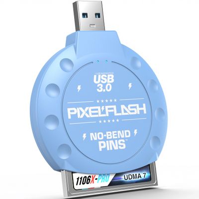 PixelFlash CF Card Reader (Blue) - Compact Flash Memory Card Adapter with USB 3.0, 5GB/s File Transfer, No-Bend Pins, Supports UDMA-7, Anti-Slip & Anti-Scratch, Compatible with Most Brands & OS