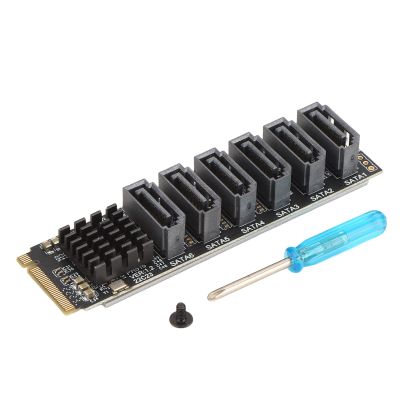 M.2 to SATA3.0 ASM1166 Adapter Card with Smart Indicator Plug and Play for Computer Accessories