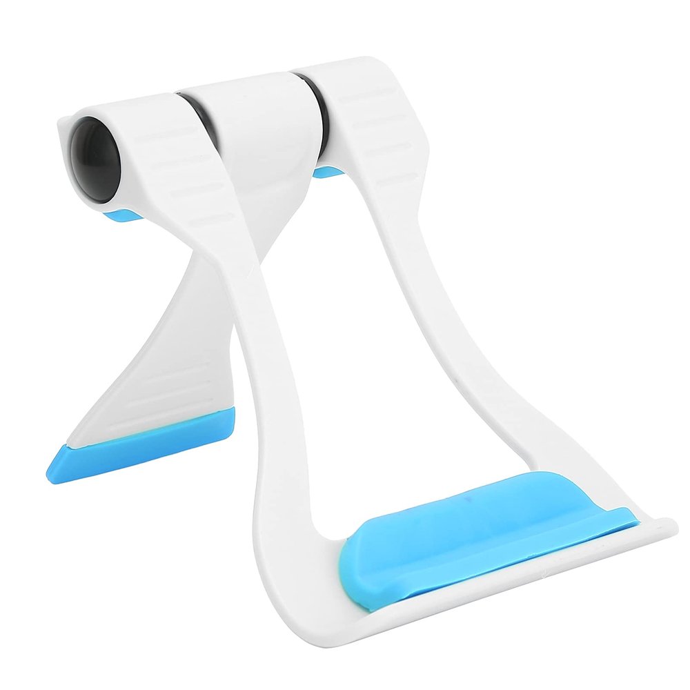 Acouto Foldable 50 Tablet Stand, Portable Phone Holder with Nonslip Base for Compact Use - Ideal for Tablets & Pho (Blue)